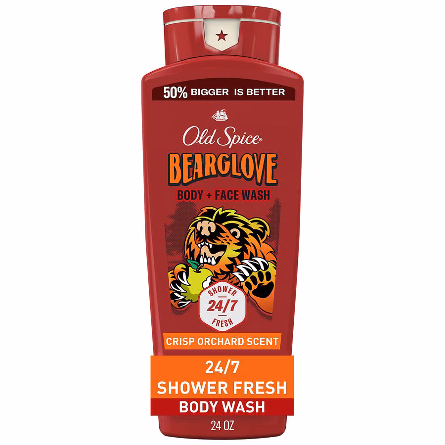Old Spice Cleansing Body + Face Wash for Men, 24/7 Shower Clean with Lasting Scent Bearglove