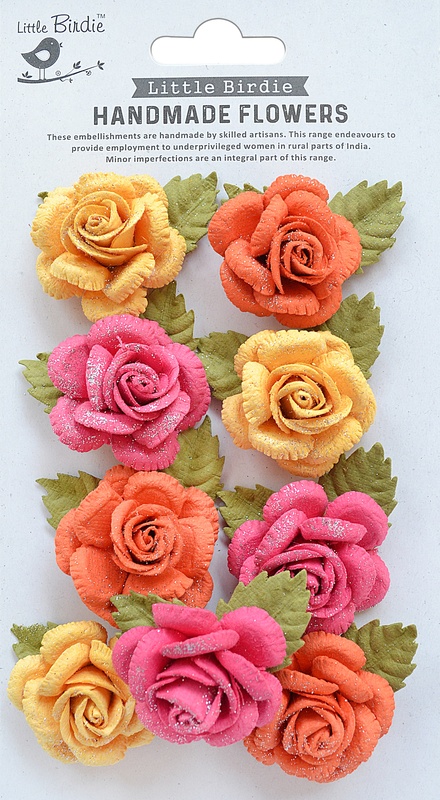 Boho Vibes - Little Birdie Karin Paper Flowers 8/Pkg