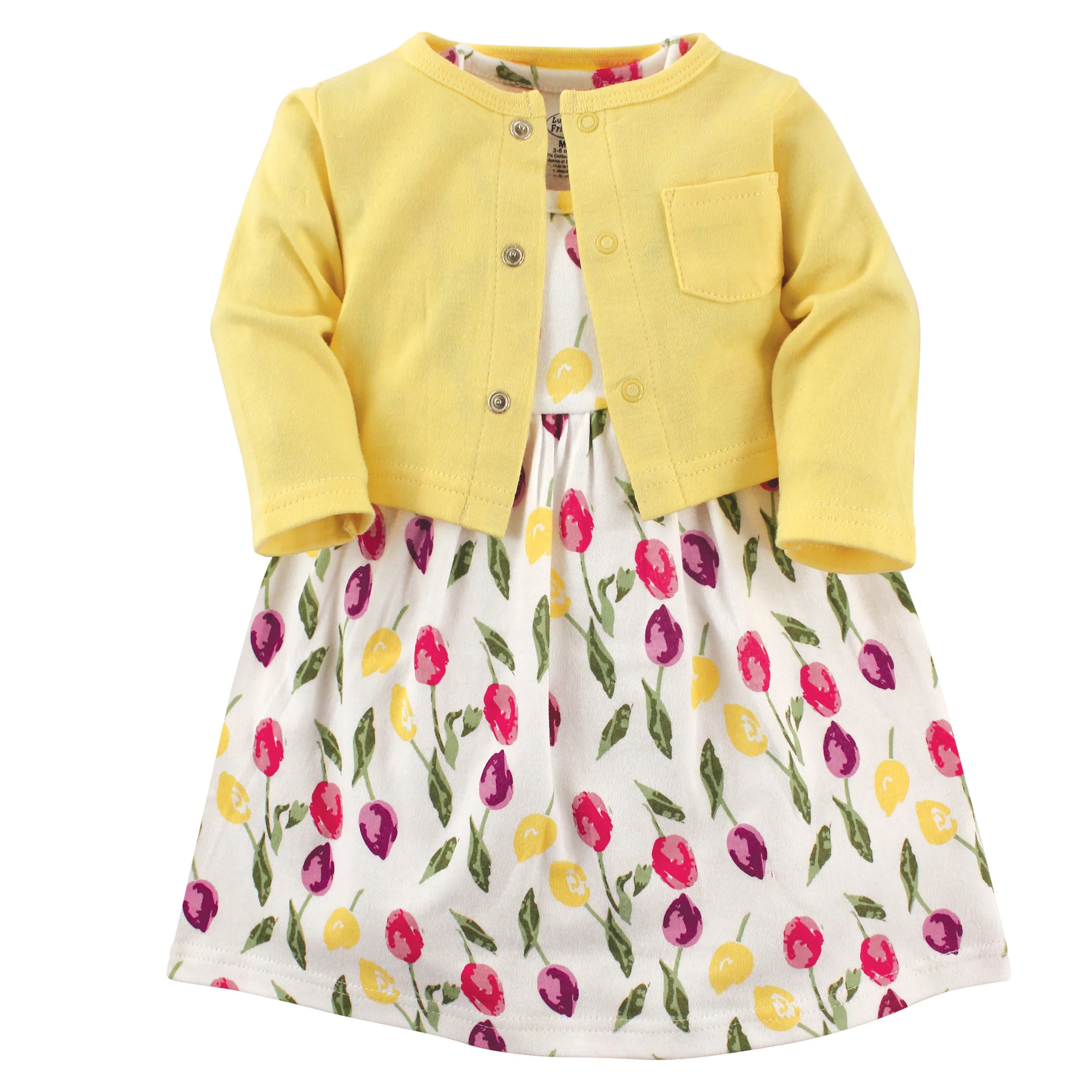 Luvable Friends Dress and Cardigan for Baby in Tulips