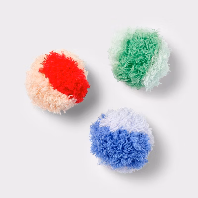 Furry Pom Poms Cat Toy - 3pk - Boots & Barkley™