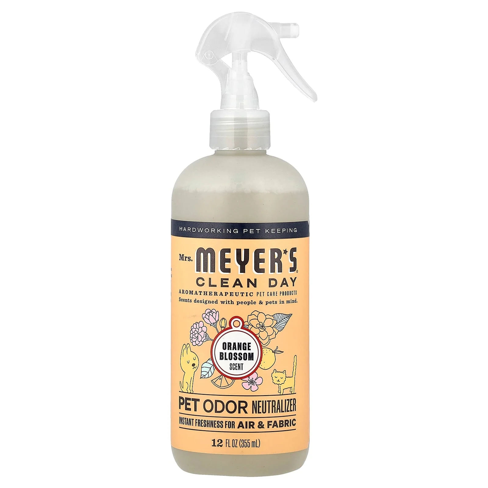 Mrs. Meyers Clean Day, Pet Odor Neutralizer, Orange Blossom, 12 fl oz (355 ml)