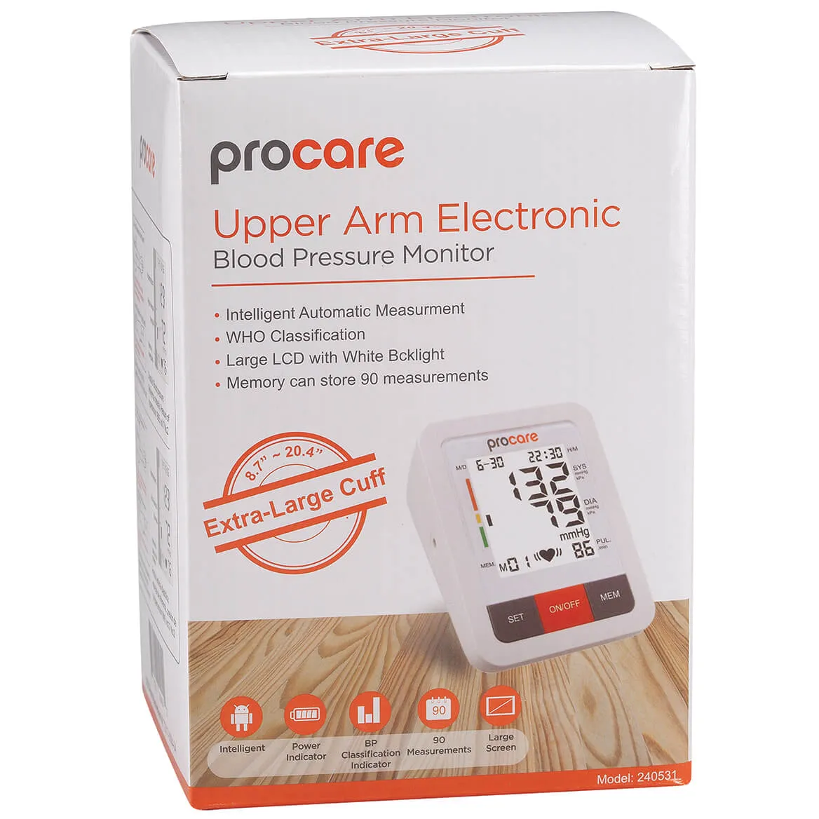 Upper Arm Blood Pressure Monitor with XL Cuff