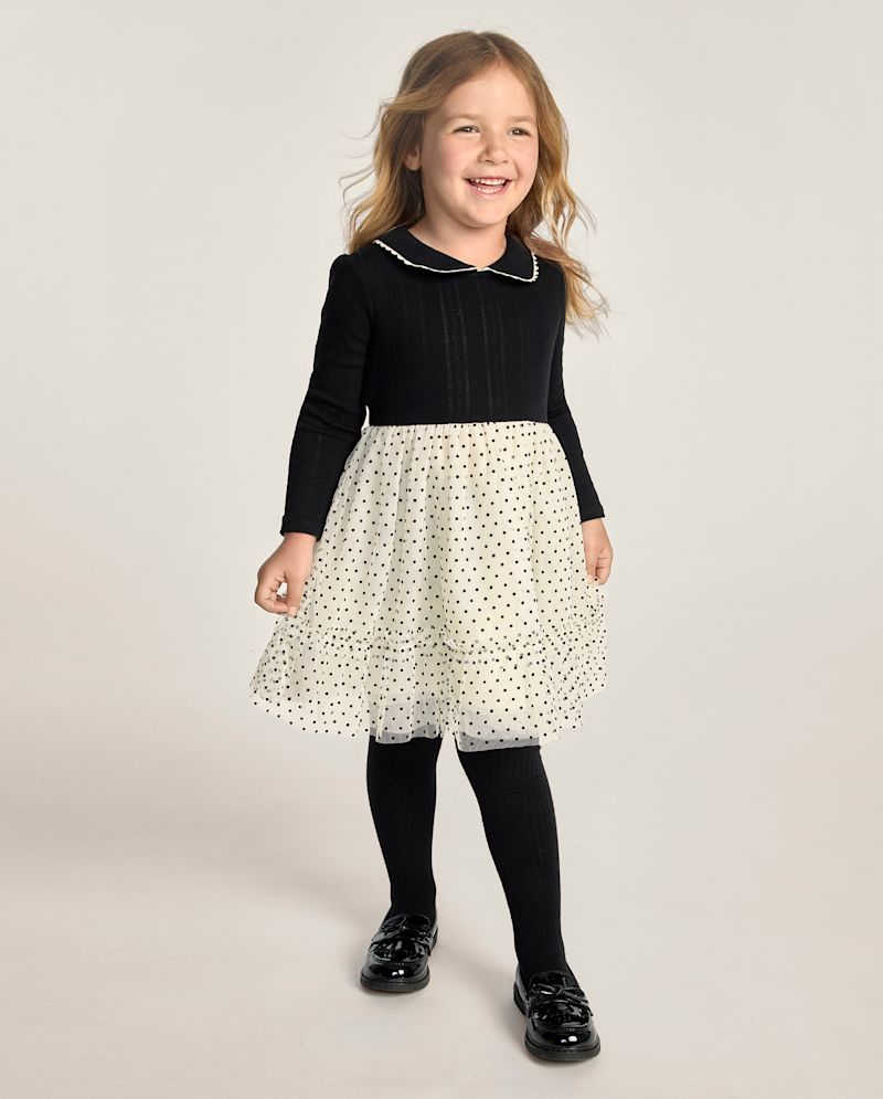 Girls Flocked Polka Dot Tutu Dress - The Leopard Edit