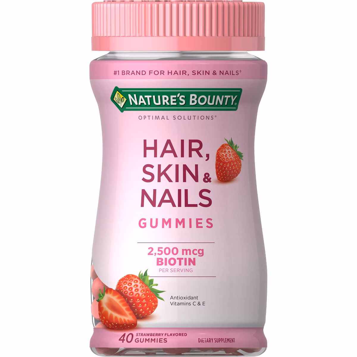 Nature's Bounty Optimal Solutions Hair, Skin & Nails Gummies with Biotin - 40ct