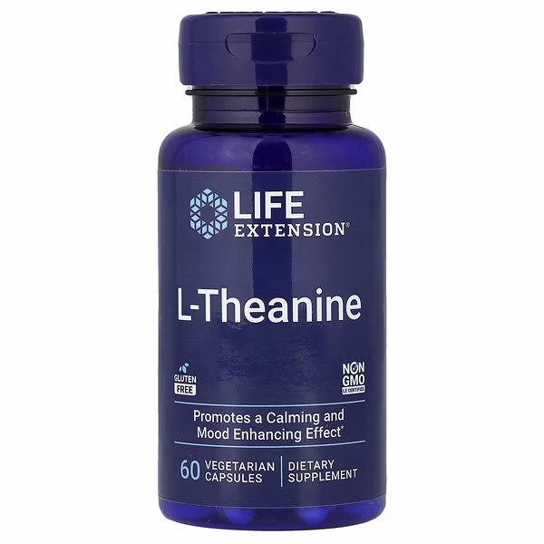 Life Extension, L-Theanine, 60 Vegetarian Capsules (100 mg per Capsule)