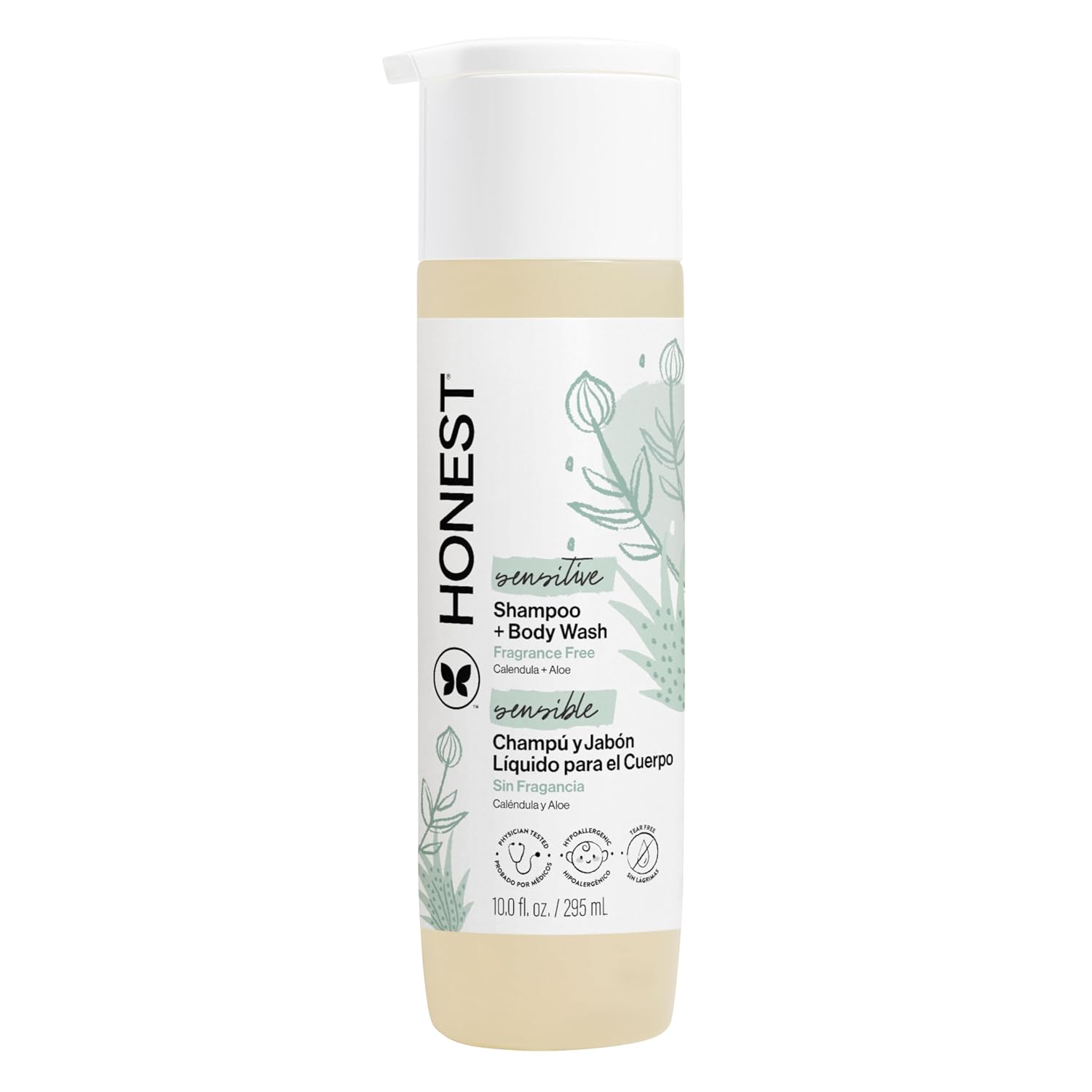 The Honest Company Shampoo & Body Wash, Tear-Free, Fragrance-Free, 10 fl oz | 2-In-1 Shampoo & Body Wash, 10 Fl Oz. Tear-Free, Hypoallergenic, Naturally Derived. Gentle For Baby's Sensitive Skin.