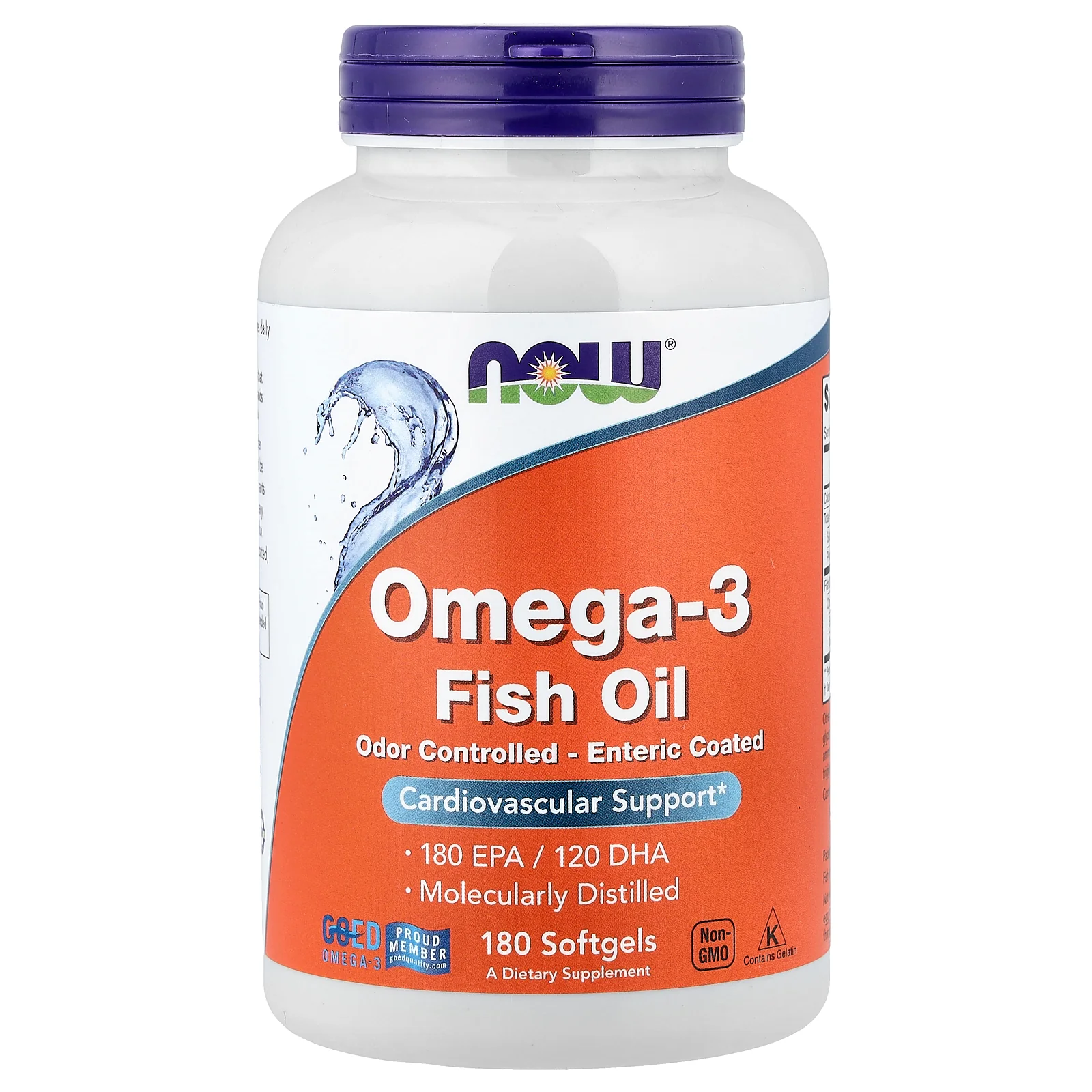 NOW Foods, Omega-3 Fish Oil, 180 Softgels