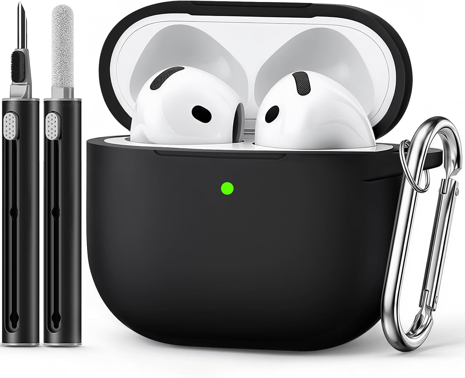 Ljusmicker for AirPods 5/4 Case (2026/2024) with Cleaner Kit,Black