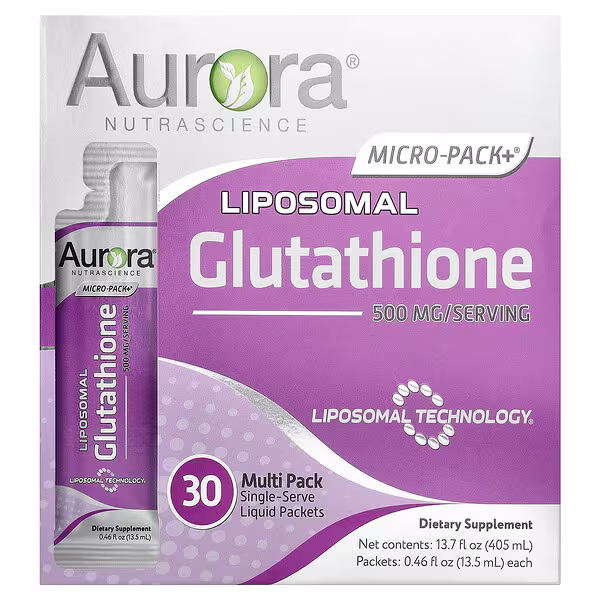 Aurora Nutrascience, Micro-Pack+®, Liposomal Glutathione, 30 Packets, 0.46 fl oz (13.5 ml) Each