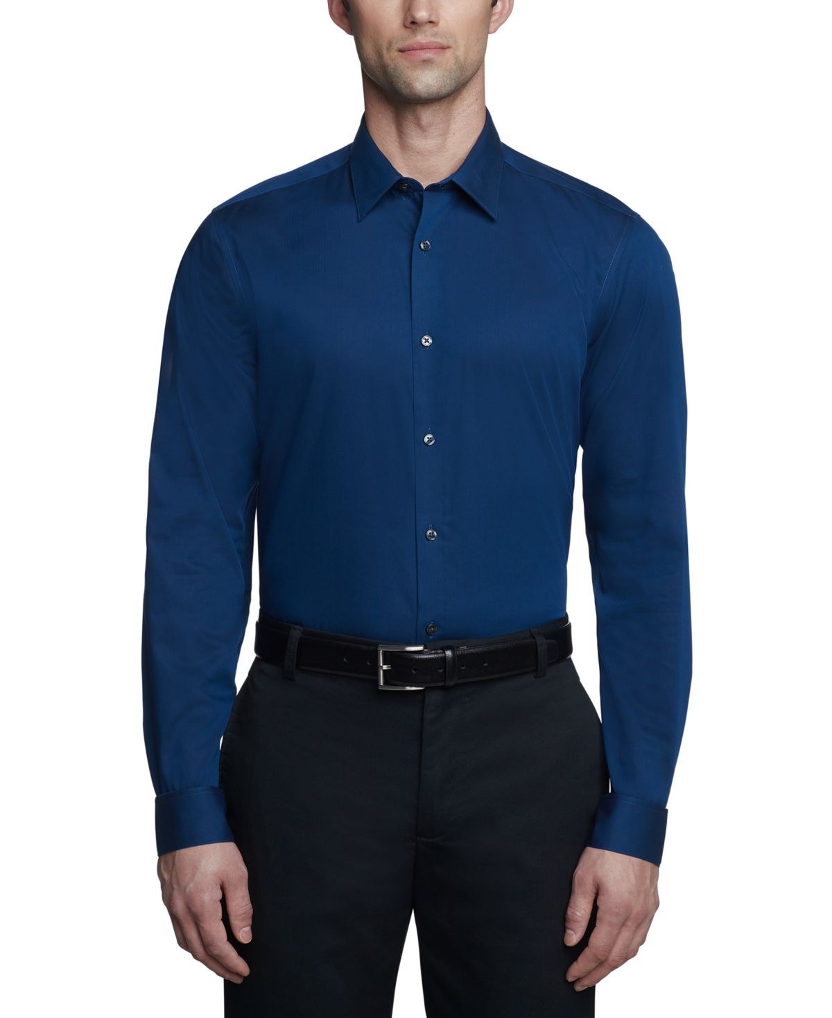 Calvin Klein Men's Performance Wrinkle Free Herringbone Slim Fit Dress Shirt