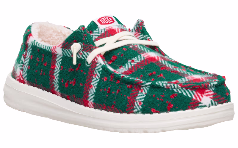 HEYDUDE Wendy Confetti Plaid Cozy Casual Shoes for Ladies