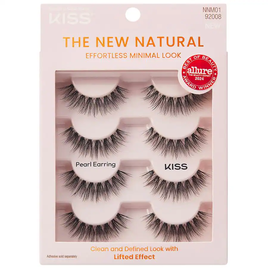 Kiss False Eyelashes Full Strip Multipack, 'Pearl Earring', Pearl Earring, 4.0 pr