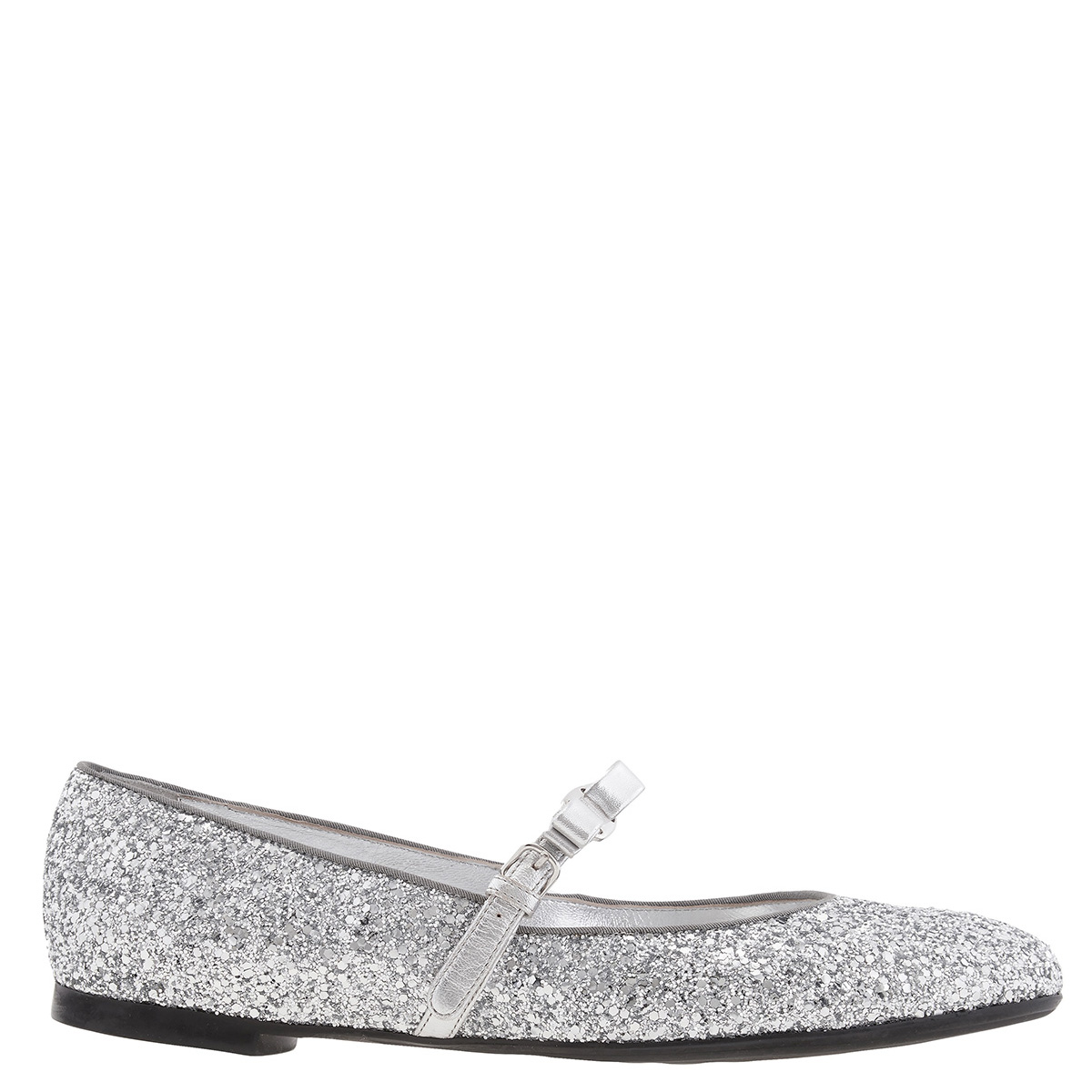 Ferragamo Ladies Silver Tone Flats, US Size 9