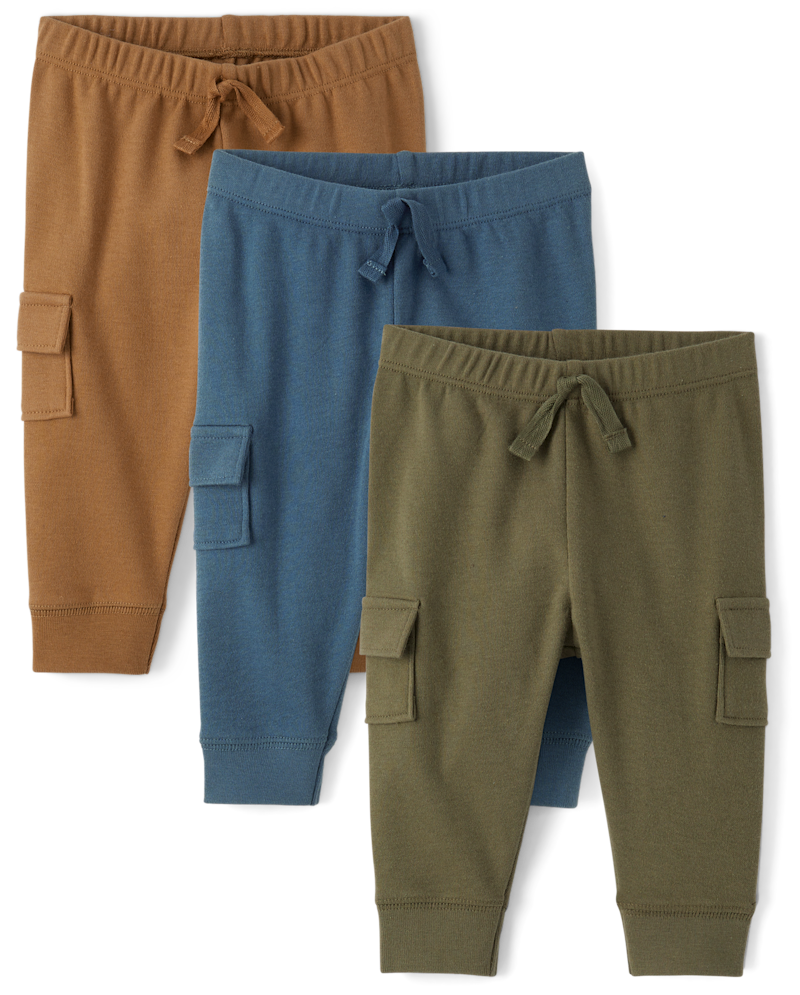 Baby Boys Cargo Jogger Pants 3-Pack