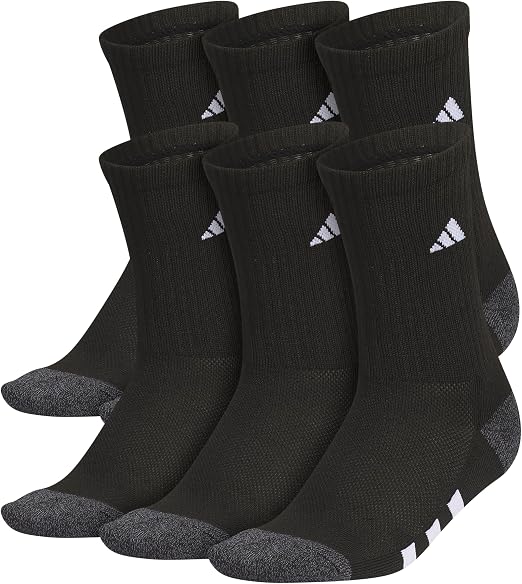 adidas Kids Athletic Cushioned Crew Socks 6 Pairs