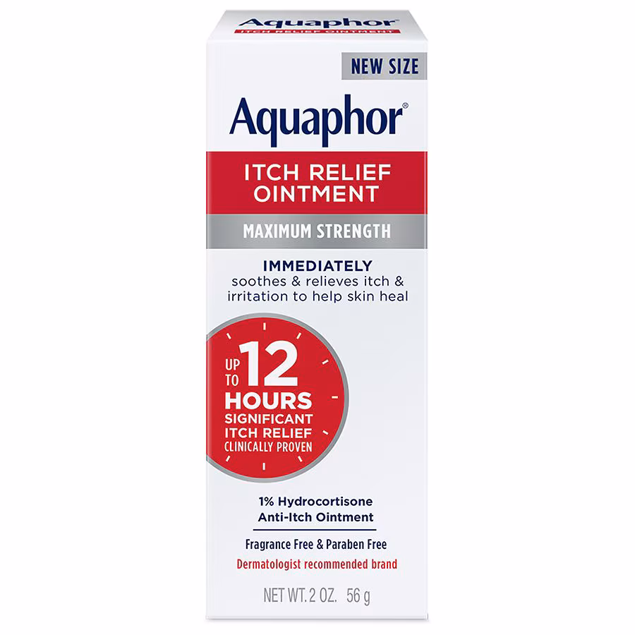Aquaphor Itch Relief Ointment, Hydrocortisone Cream, Fast-Acting, 2.0 oz