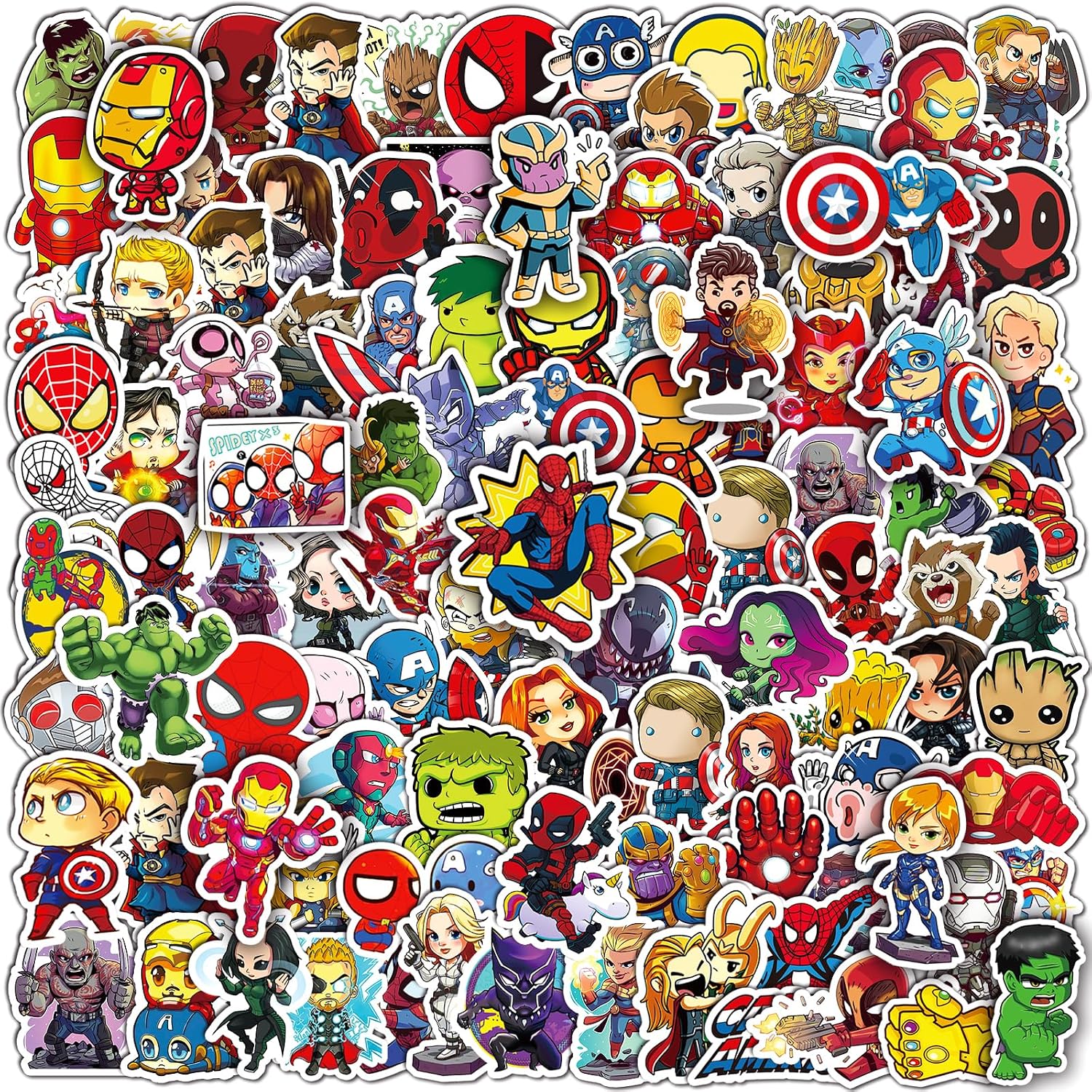 200PCS Cool Character Stickers Bulk for Boys Teens Adults | Decor for Water Bottles Skateboards Luggage Laptops Bumpers, Waterproof Vinyl