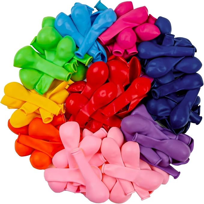 PartyWoo Assorted Colors Rainbow Balloons 50pcs Multicolor Colorful Color