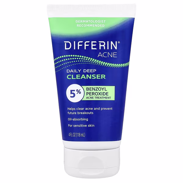 Differin, Daily Deep Cleanser, For Sensitive Skin, 4 fl oz (118 ml)
