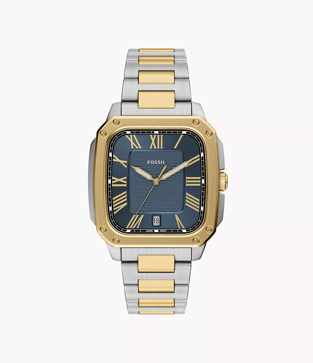Crosby 42mm Three-Hand Date Two-Tone Stainless Steel Watch