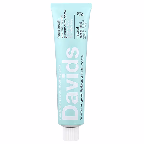 Davids, Whitening + Antiplaque Toothpaste, Natural Spearmint , 5.25 oz (149 g)