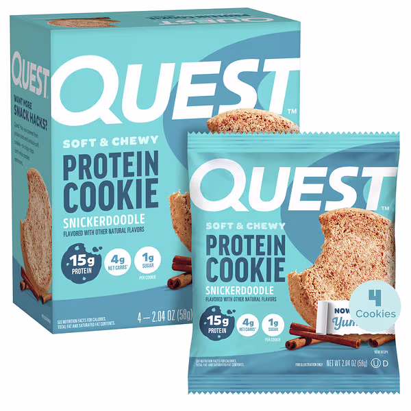 Quest Nutrition, Protein Cookie, Snickerdoodle, 4 Cookies, 2.04 oz (58 g) Each