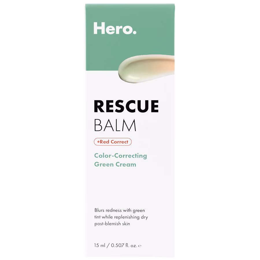 Hero Cosmetics Rescue Balm +Red Correct Color-Correcting Green Cream, 0.51 fl oz