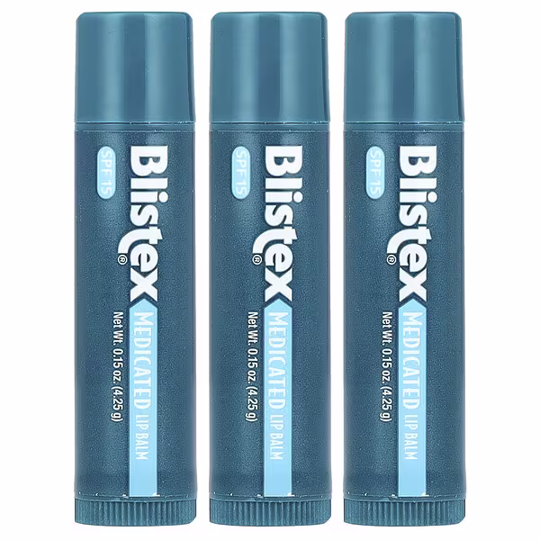 Blistex, Medicated Lip Balm, Protectant/Sunscreen, SPF 15, 3 Pack, 0.15 oz (4.25 g) Each