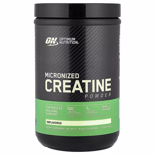 Optimum Nutrition, Micronized Creatine Powder, Unflavored, 1.32 lb (600 g)
