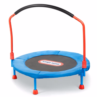 Little Tikes 25'' Round Easy Store 3' Folding Trampoline - Blue/Black/Red