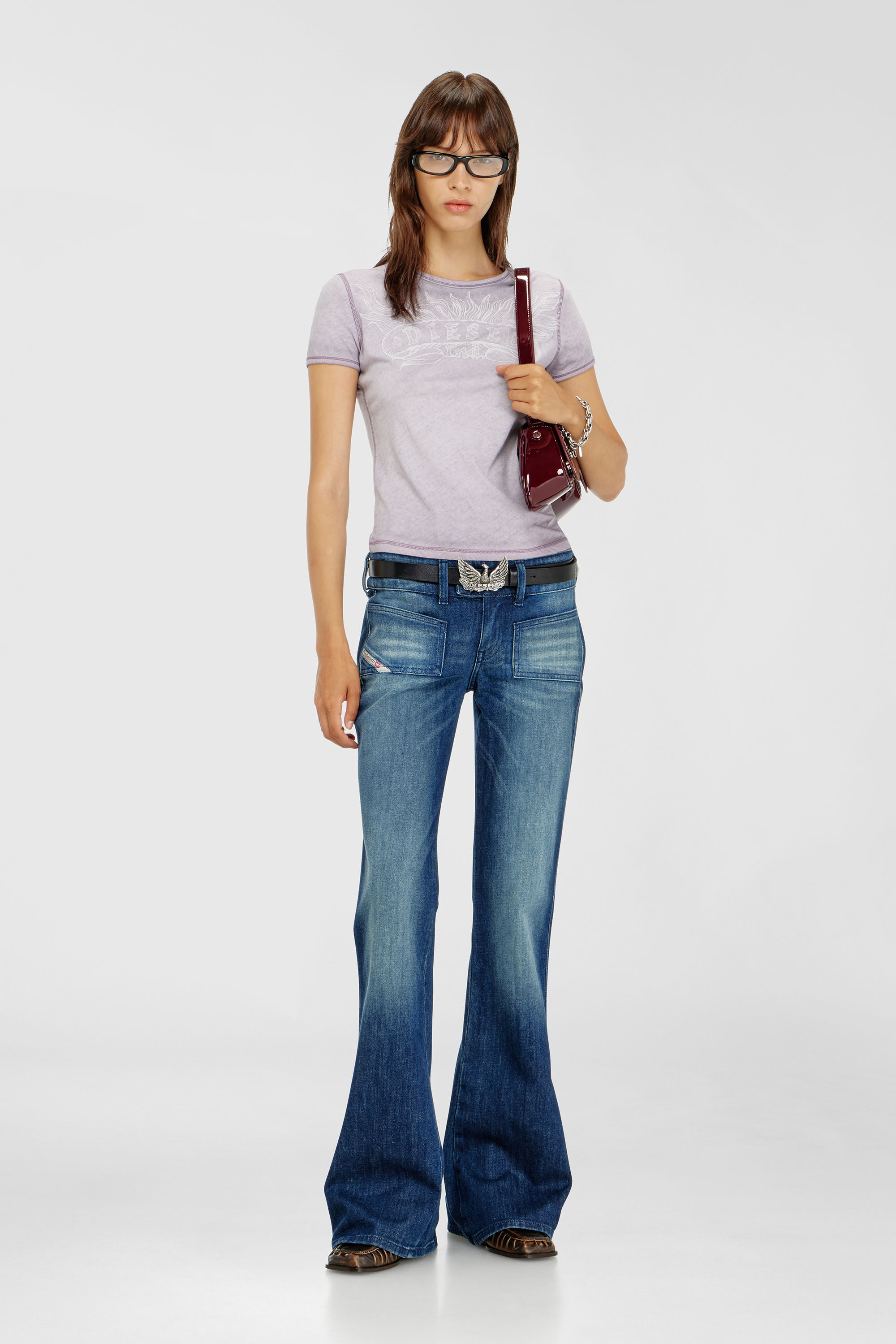 Slim T-shirt with tonal logo print