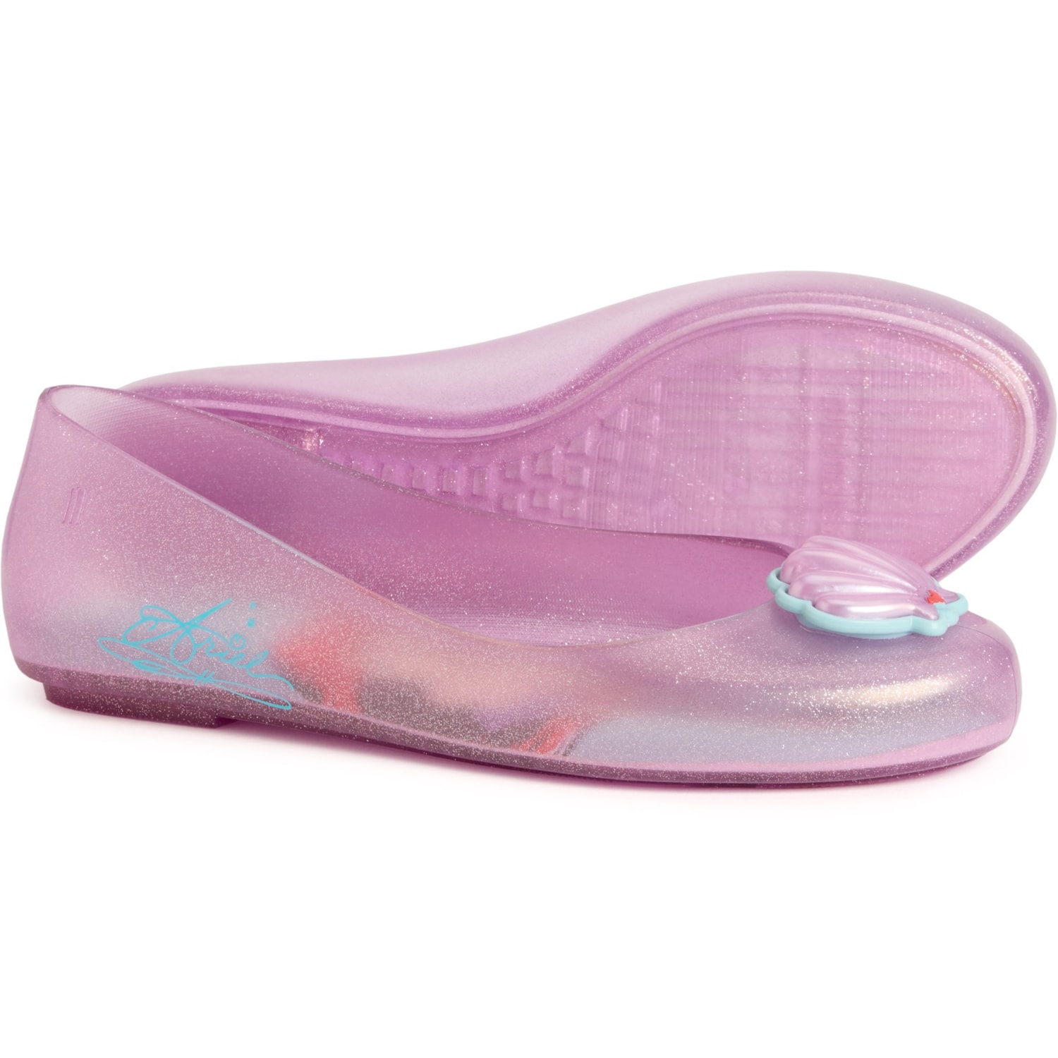 MINI MELISSA Girls Sweet Love Little Mermaid Princess Jelly Ballerina Flats