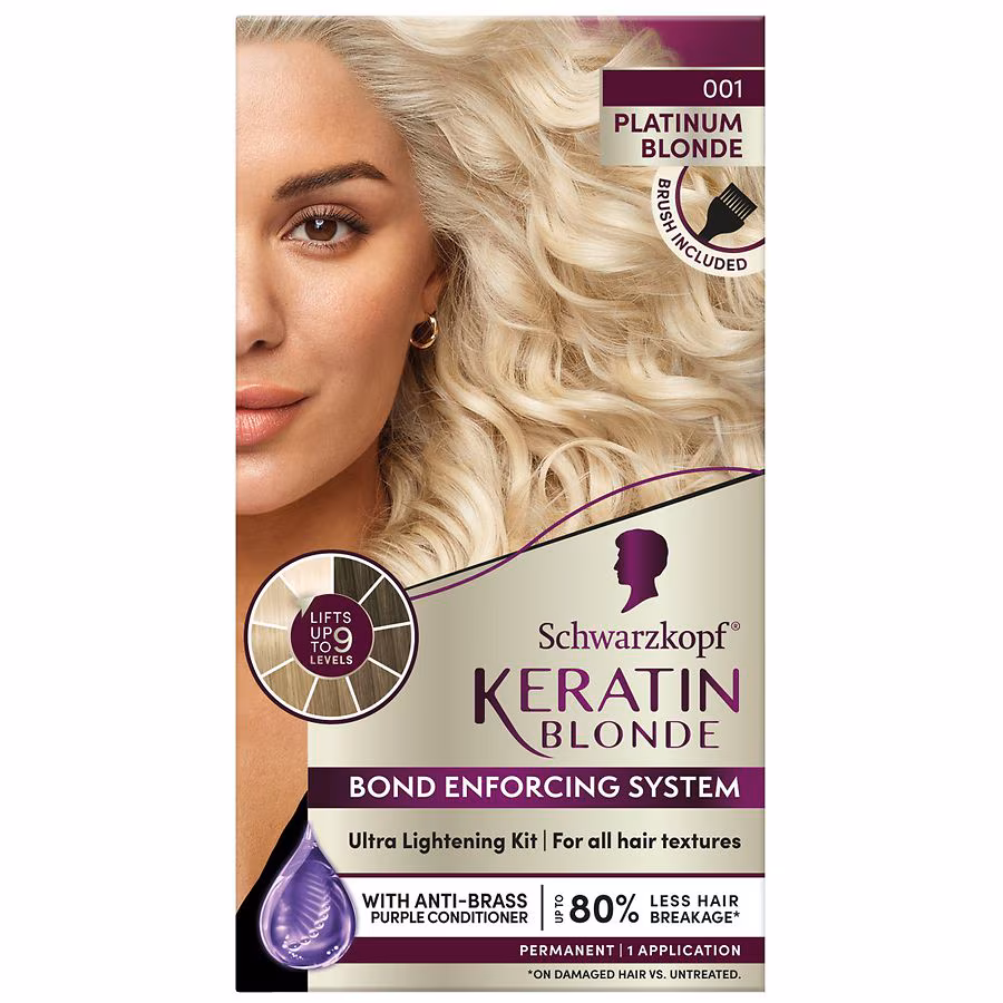 Schwarzkopf Keratin Blonde Ultra Lightening Kit, Platinum Blonde, 1.0 set