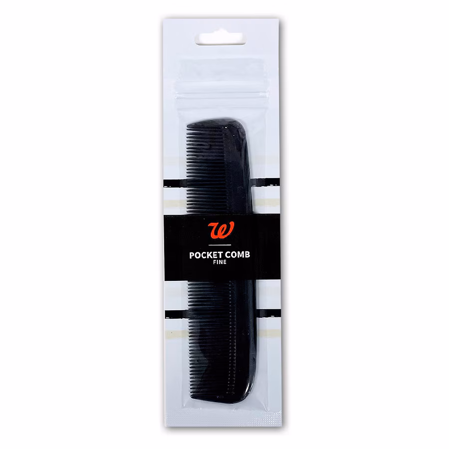Walgreens Pocket Comb Black, 1 EA