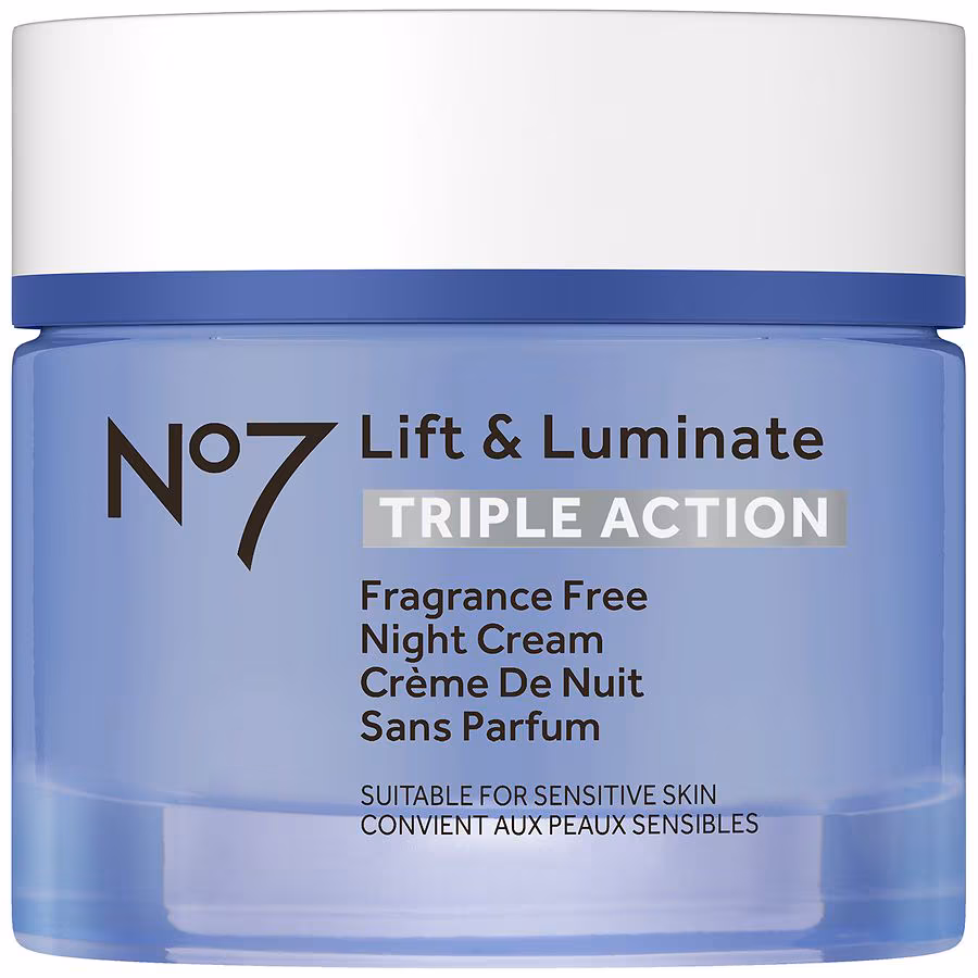 No7 Triple Action Night Cream Fragrance Free, 1.69 fl oz