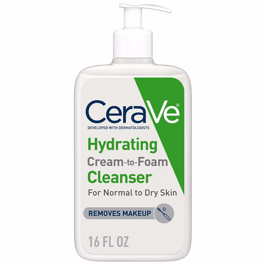 CeraVe Hydrating Cream-to-Foam Face Cleanser, 16.0 fl oz