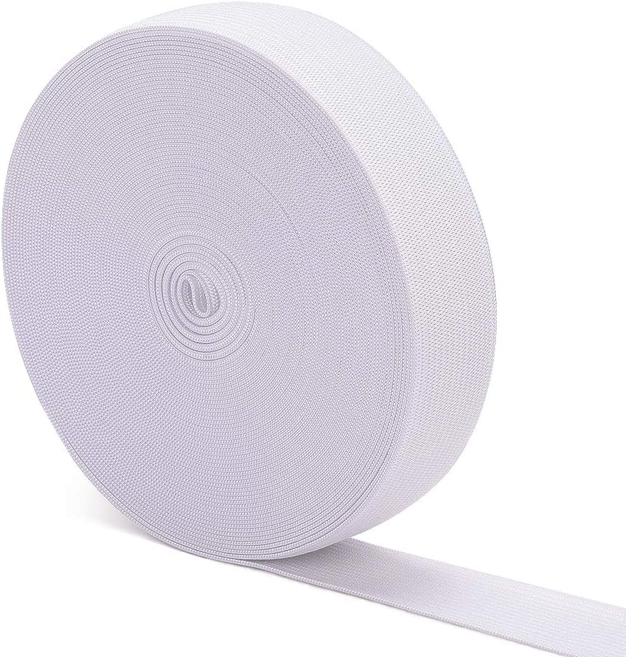 Airisoer Elastic Bands for Sewing 1 Inch x 12 Yards, White