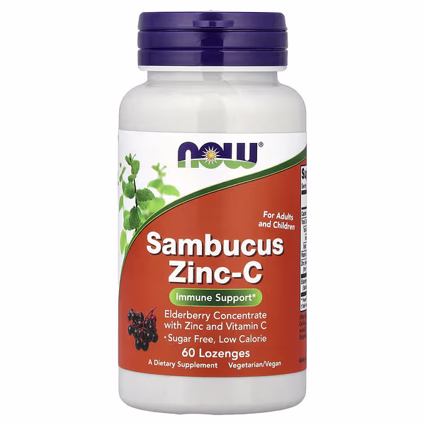 NOW Foods, Sambucus Zinc-C, 60 Lozenges
