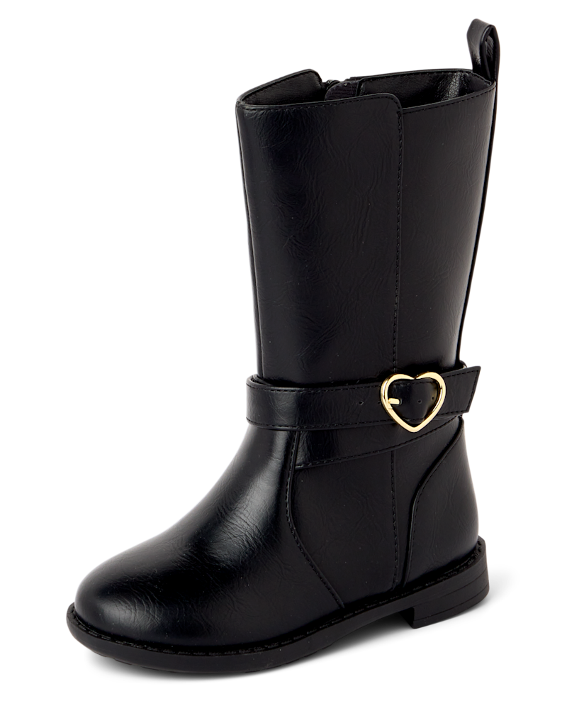Toddler Girls Heart Buckle Tall Boots