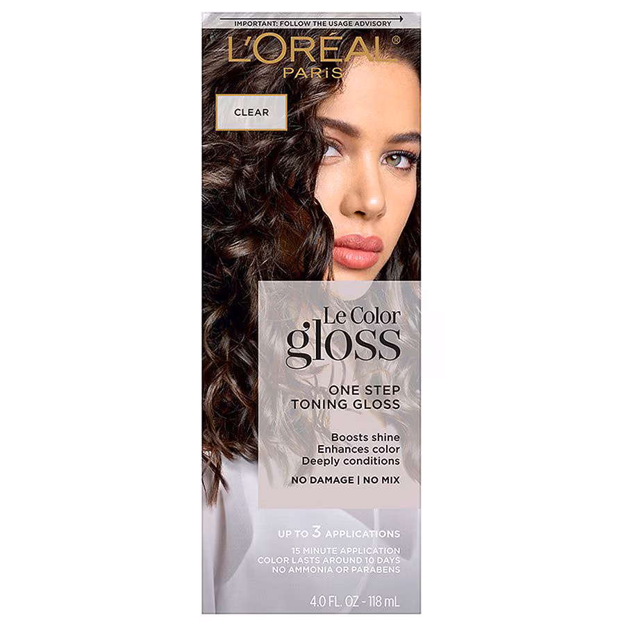 L'Oreal Paris Le Color Gloss One Step In-Shower Toning Gloss. Boosts Shine, Enhances Color, Deeply Conditions, Silver White, 4.0 fl oz