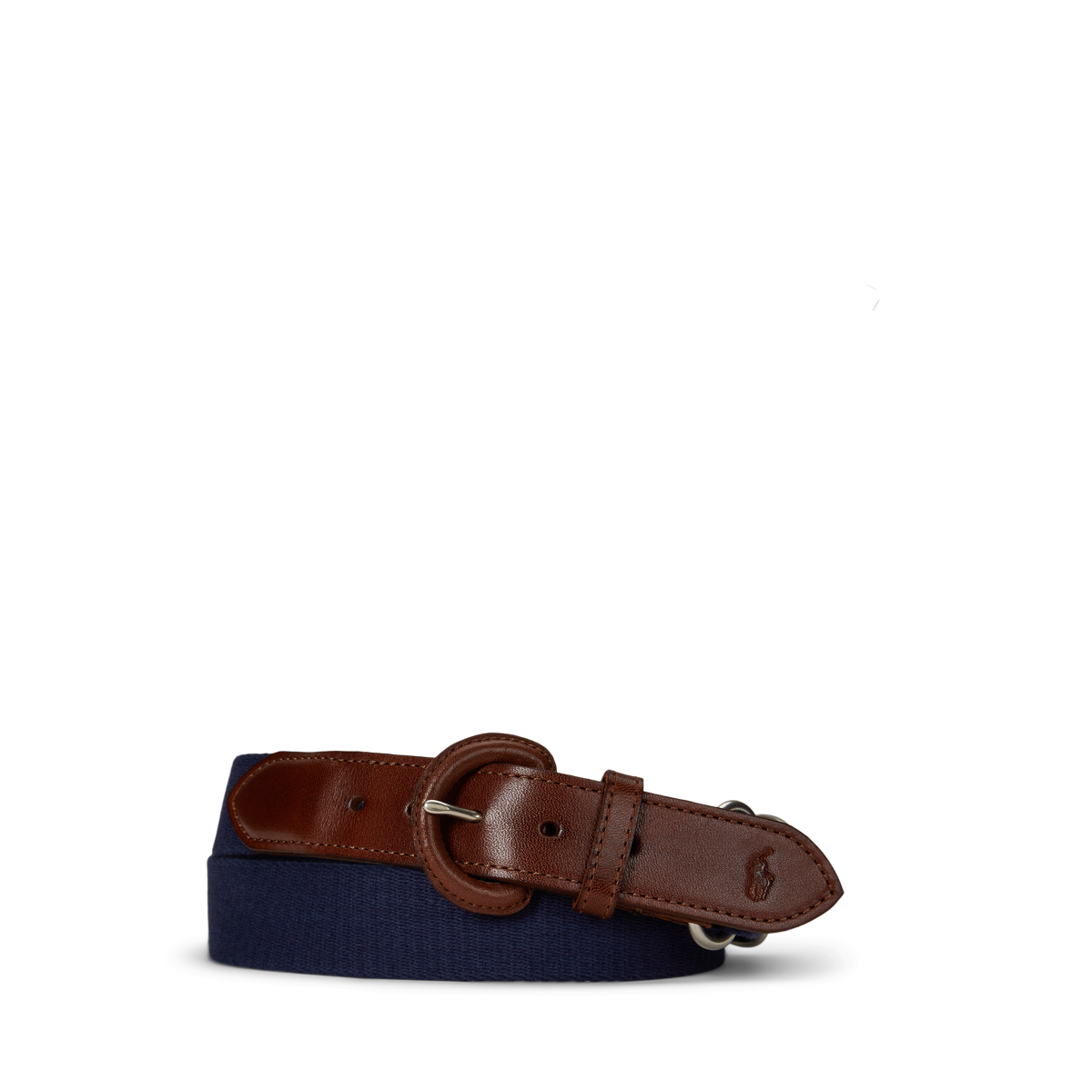 Webbed Cotton & Leather Belt