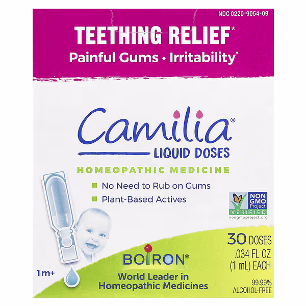 Boiron, Camilia®, Teething Relief, 1 Month+, 30 Doses, 0.034 fl oz (1 ml) Each