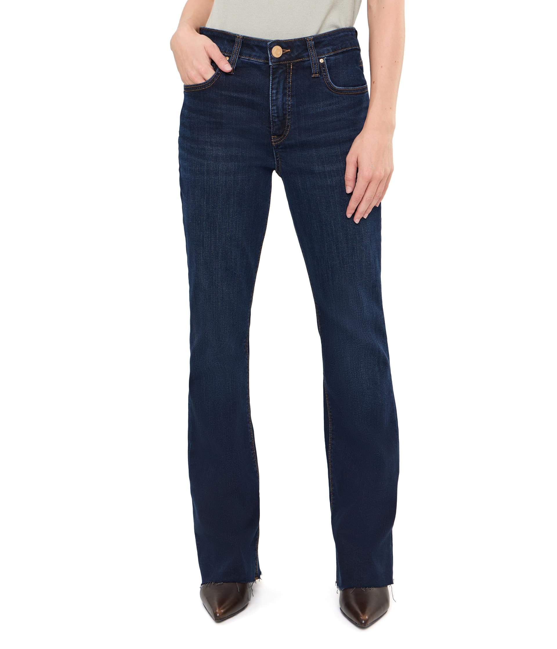 Petite Ana High-Rise Fab AB Flare Raw Hem in Wave