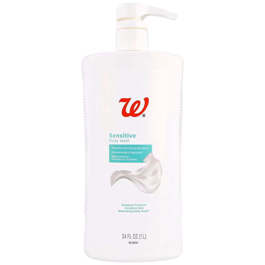 Walgreens Sensitive Body Wash, 34.0 fl oz