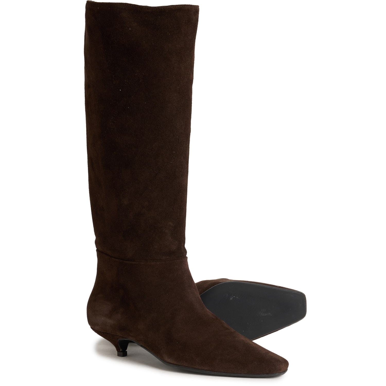 DEBUTTO Made in Italy Paris1 Kitten Heel Tall Boots - Leather (For Women)