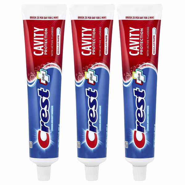 Crest, Cavity Protection, Fluoride Anticavity Toothpaste, Regular Paste, 3 Pack, 5.7 oz (161 g) Each