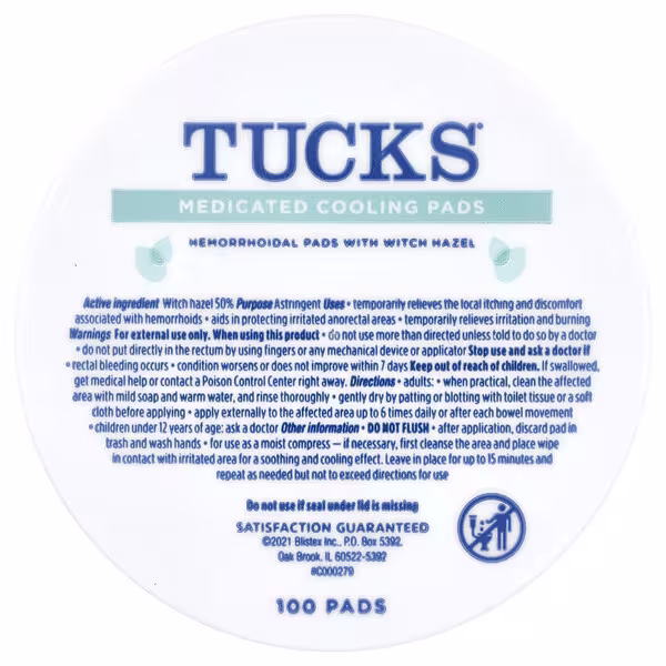 Tucks, Medicated Cooling Pads, 100 Pads