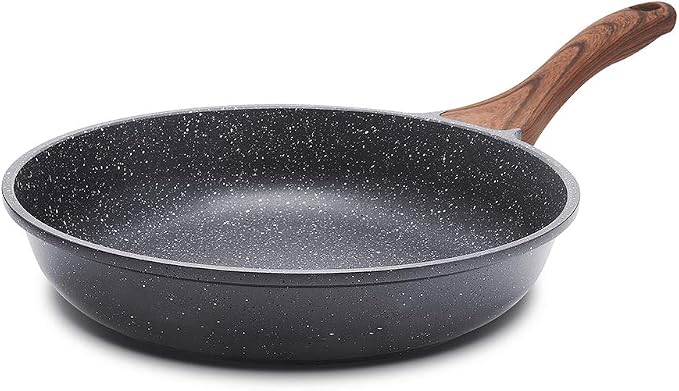 SENSARTE Nonstick Frying Pan Skillet, Swiss Granite Omelette Pan Chef's Pan | Healthy Stone Cookware, Non Stick Frying Pan For Eggs, Induction Compatible, Stay-cool Handle, PFOA Free (9.5 inch)