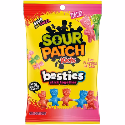 SOUR PATCH KIDS Besties 2 Flavors in 1 Soft & Chewy Gummy Candy - 7.17oz
