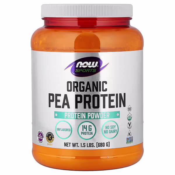 NOW Foods, Sports, Organic Pea Protein Powder, Unflavored, 1.5 lbs (680 g)